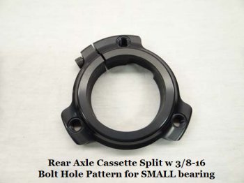 Rear Axle Cassettes - Split 3/8-16 Small Bearing